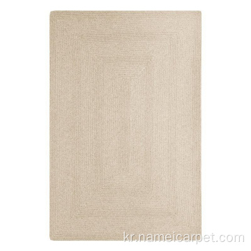 베이지 색 천연 양모 편목 카펫 깔개